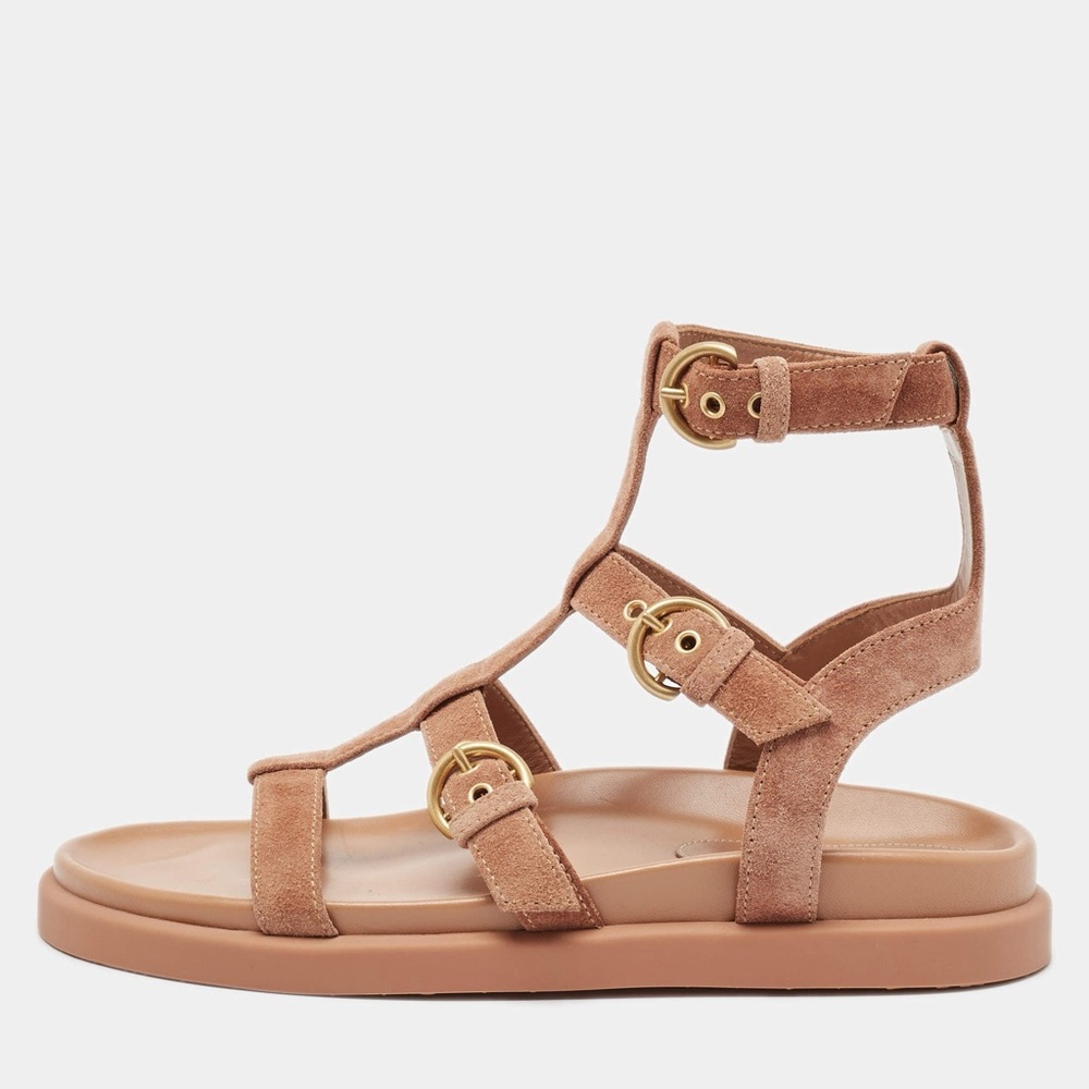 GIANVITO ROSSI Arena Suede Leather Gladiator Sandals Size 40